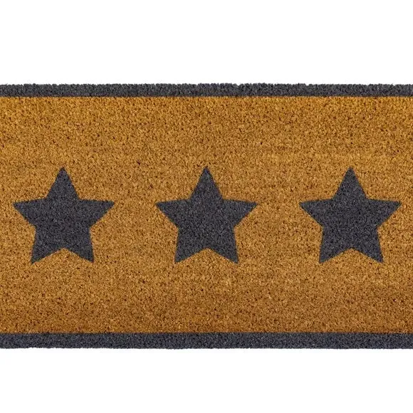Double Doormat with Star Design - Natural, Coir alternate view