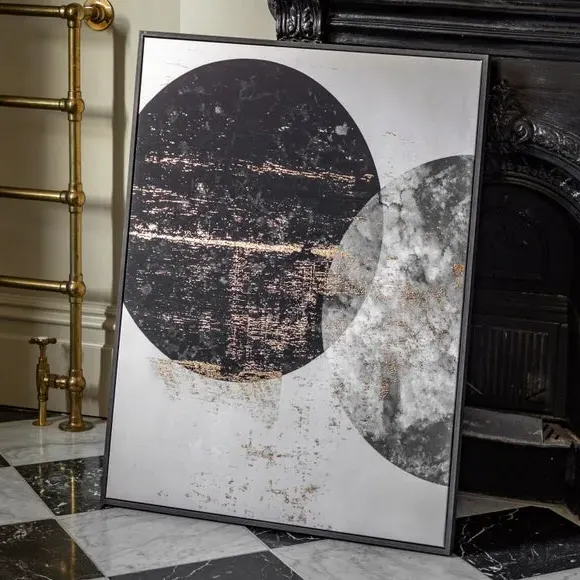 Set of 2 Framed Canvas Art - Black, Geometric alternate view