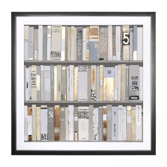 Library Framed Print with Foil - Grey alternate view