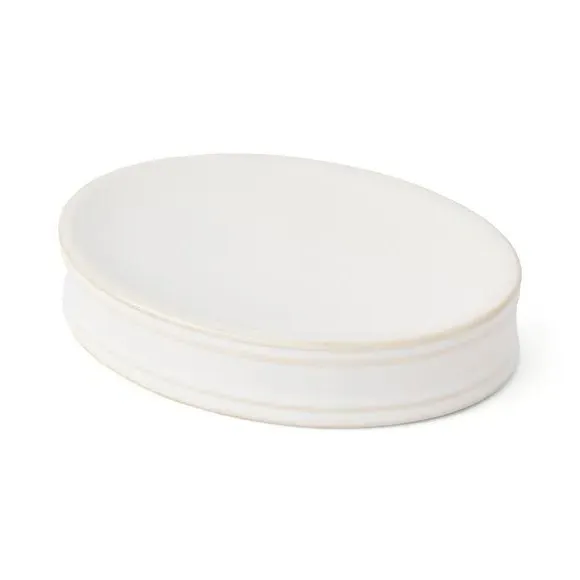 Ceramic Soap Dish - White, Reactive Glaze alternate view
