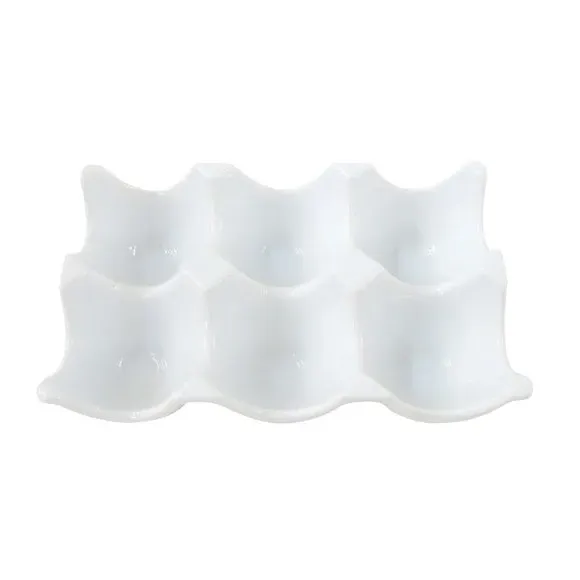 6-Egg Holder - White, Ceramic alternate view