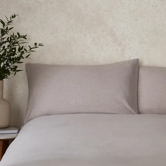 Chambray Duvet Cover & Pillowcase Set - Natural, Microfibre alternate view
