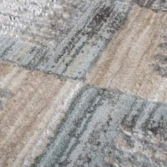 Checked Rug with Fringe - Natural alternate view