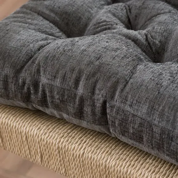Chenille Square Seat Pad - Charcoal alternate view