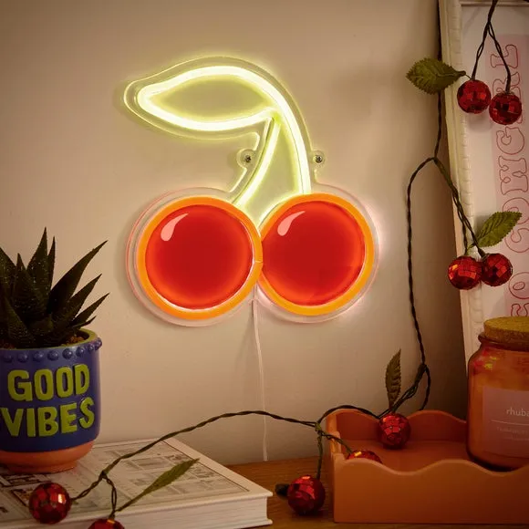 Cherries Neon Sign - Red, Plastic alternate view