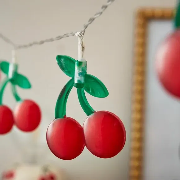 Cherry 10 LED String Lights - Red alternate view