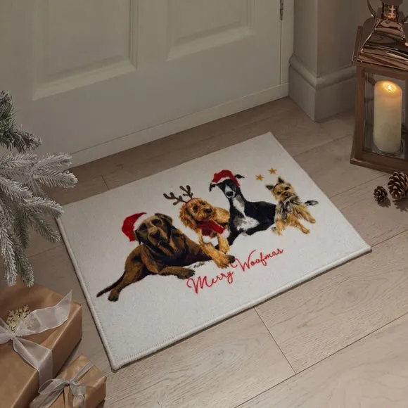 Christmas Dogs Washable Doormat - Multicolor product