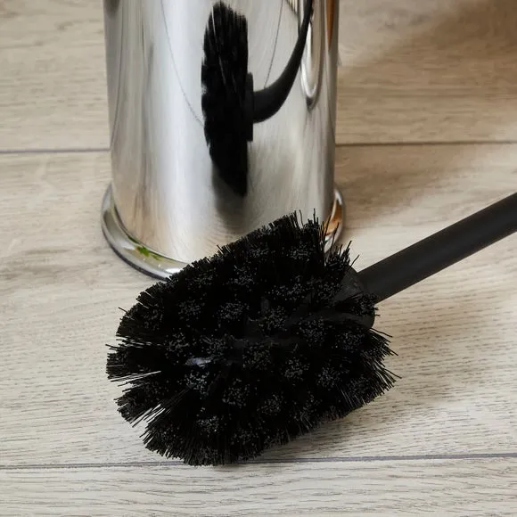 Toilet Brush with Holder - Silver, Chrome alternate view