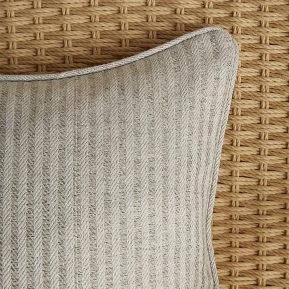 Herringbone Stripe Cushion - Natural, Polyester alternate view