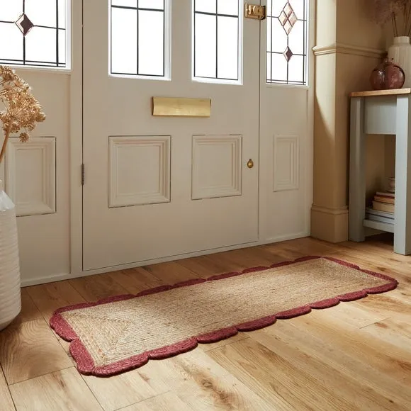 Churchgate Scallop Doormat - Red, Jute
