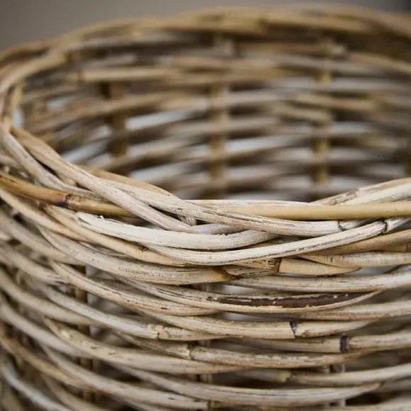 Small Round Woven Rattan Bin - Natural alternate view