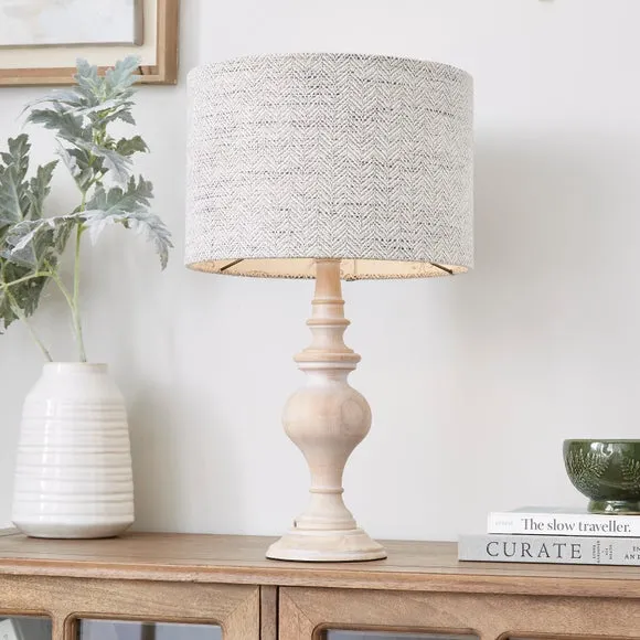 Swithland Herringbone Lamp Shade - White, Polyester by Dunelm, image 3