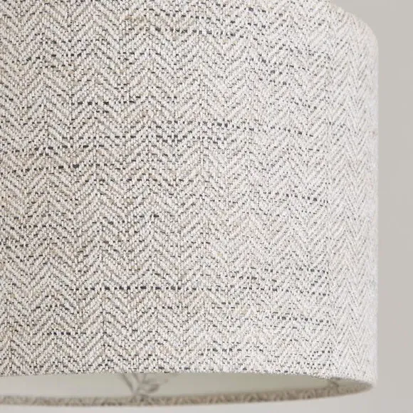 Swithland Herringbone Lamp Shade - White, Polyester by Dunelm, image 4