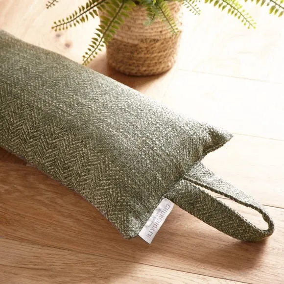 Swithland Draught Excluder Herringbone - Olive Green, Polyester alternate view