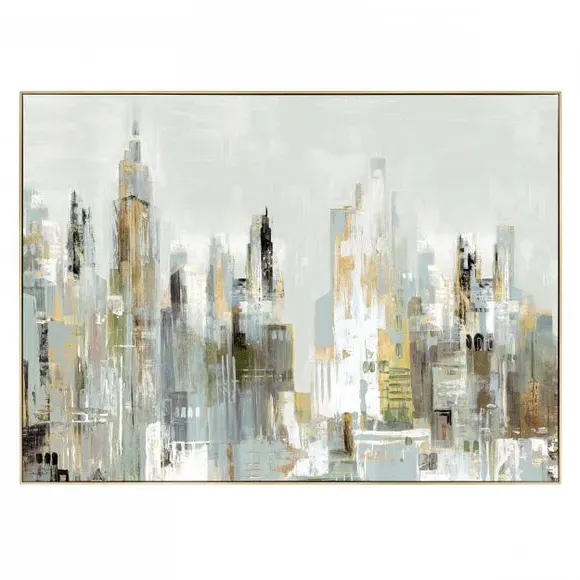 City Limits by Valeria Mravyan Framed Canvas - Gold alternate view