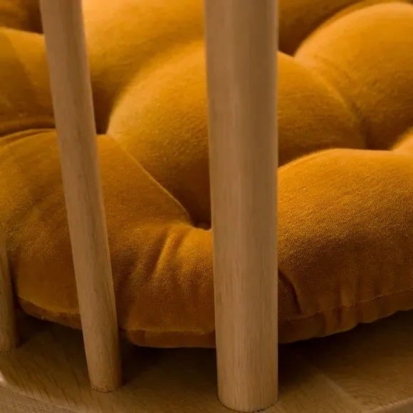 Clara Round Back Seat Pad - Amber Gold, Cotton Velvet alternate view