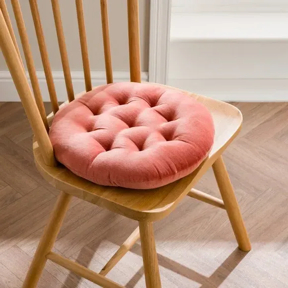 Clara Round Seat Pad - Rosewood, Cotton Velvet product