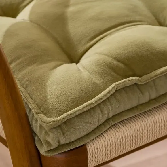 Clara Velvet Gusset Seat Pad - Soft Olive alternate view