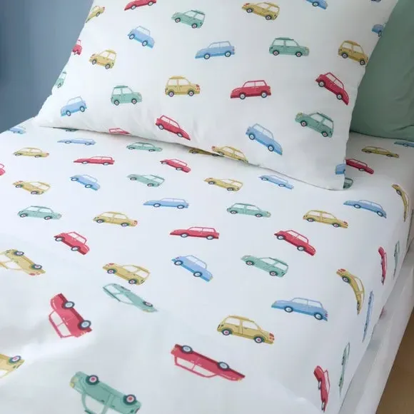 Classic Cars Fitted Bed Sheet - Multicolor, Cotton product