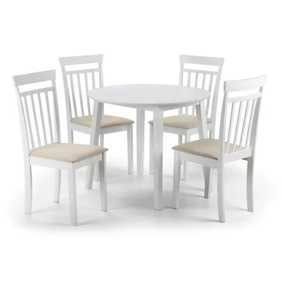 Round Extendable Dining Table with 4 Chairs - White alternate view