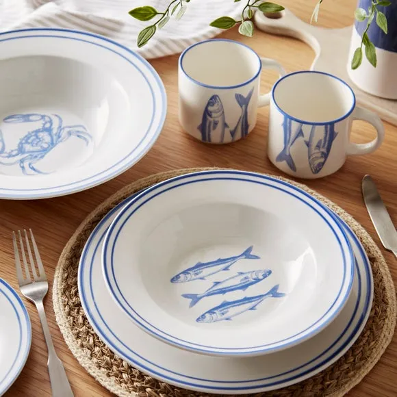 Side Plate with Sea Creatures - Blue, Porcelain alternate view