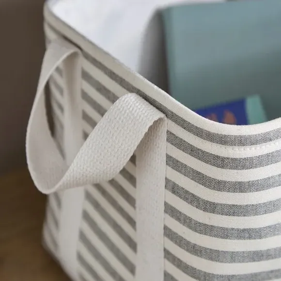 Collapsible Storage Basket - Grey, Fabric alternate view