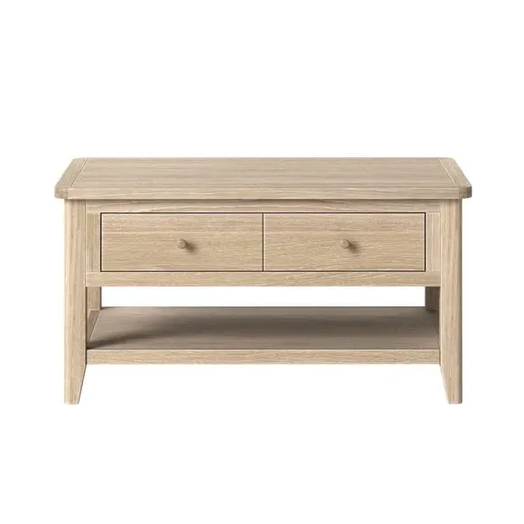 Bromley II Coffee Table with Shelf - Oak, Solid Wood alternate view
