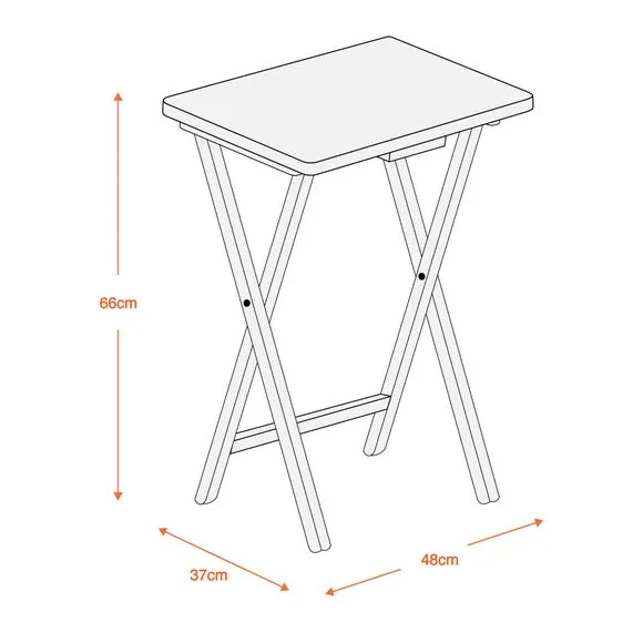 Rubberwood Folding TV Table - Dark Brown alternate view