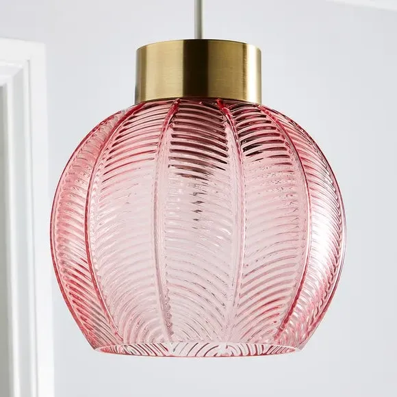 Colleen Easy Fit Pendant Shade - Pink, Glass by Dunelm, image 2