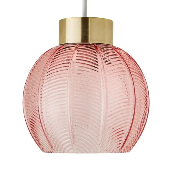 Colleen Easy Fit Pendant Shade - Pink, Glass by Dunelm, image 4