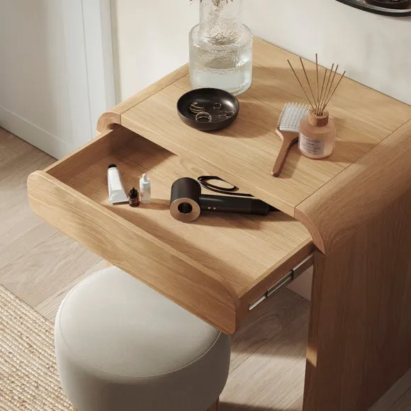 Compact Dressing Table with Drawer - Light Oak alternate view