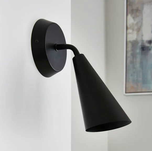 Cone Shade Wall Light - Black alternate view