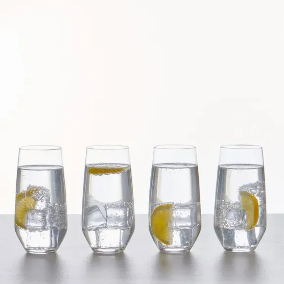 Connoisseur Crystal Glass Highball Glasses Set of 4 - Clear