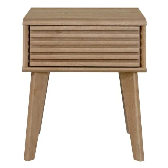 Side Table with Drawer - Oak, Wood alternate view