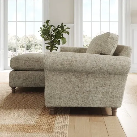 Corner Chaise Sofa with Curved Arms - Mushroom alternate view