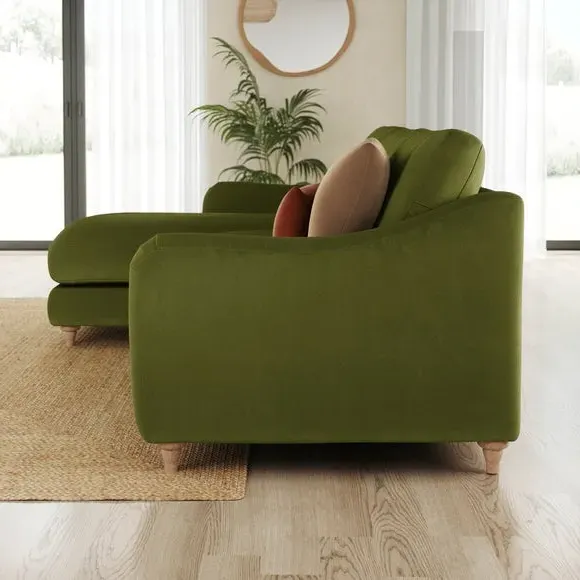 Hattie Corner Chaise Sofa - Olive, Plush Velvet alternate view