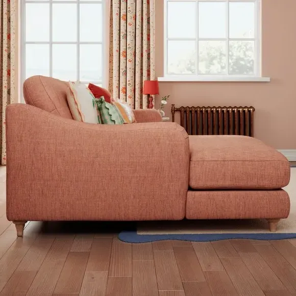 Hattie Corner Chaise Sofa - Clay, Faux Linen alternate view