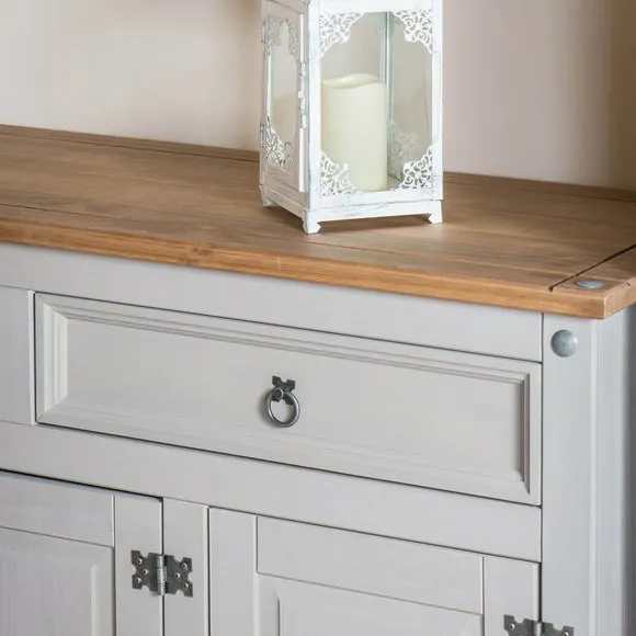 Corona Sideboard with Drawers - Grey, Pine alternate view