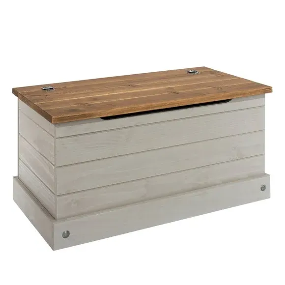 Storage Trunk with Simple Design - Grey, Pine alternate view