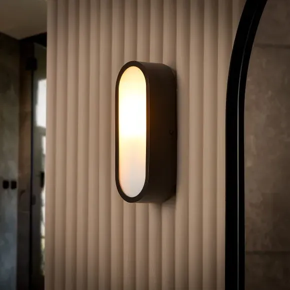 Corrine Retro Bar Bathroom Wall Light - Black alternate view