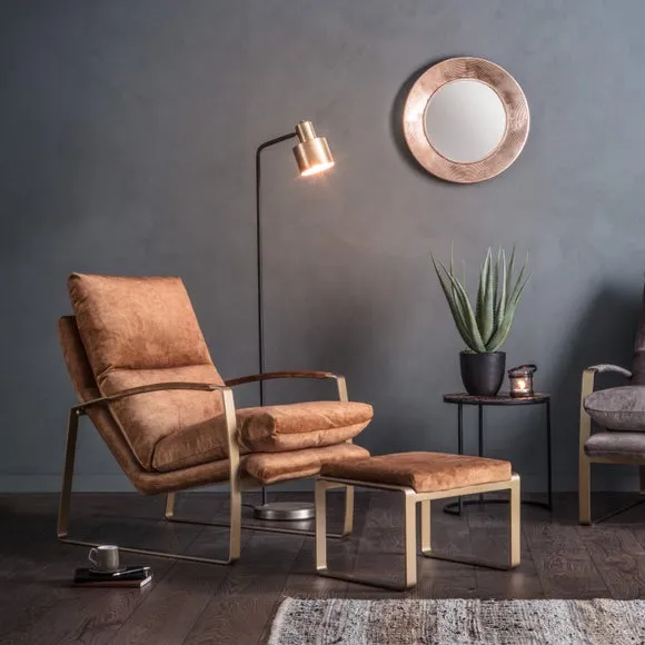 Cosette Lounger Accent Chair - Ochre, Upholstered alternate view
