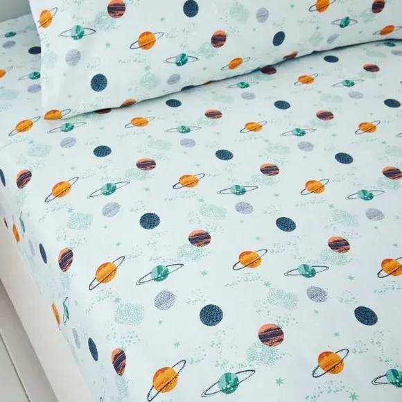 Cosmic Space Set of 2 Fitted Bed Sheets - Dark Blue alternate view