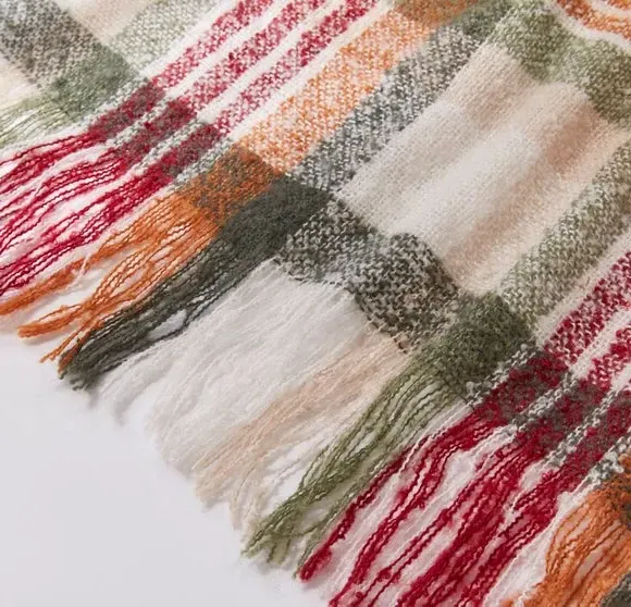 Check Throw Blanket - Green, Polyester alternate view