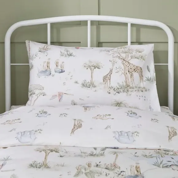 Savannah Cot Bed Duvet Cover & Pillowcase Set - Natural, Cotton alternate view