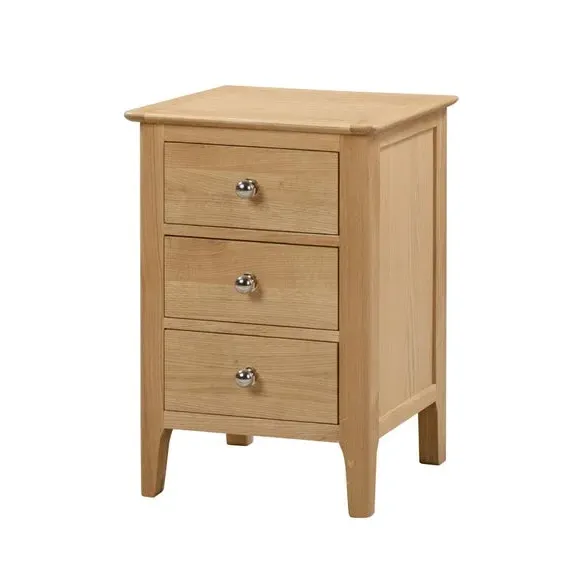 Cotswold 3 Drawer Bedside Table - Oak alternate view
