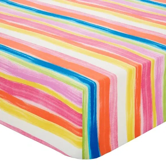 Watercolour Rainbow Fitted Sheet - Multicolor, Cotton alternate view