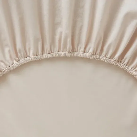 Cotton Plain Fitted Sheet - Mushroom alternate view