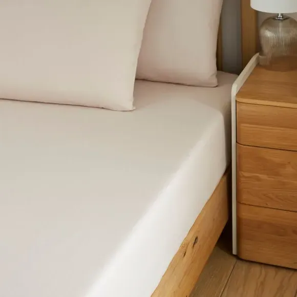 Cotton Plain Fitted Sheet - Mushroom product