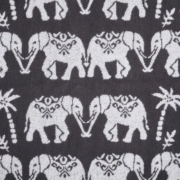 Elephants Cotton Towel - Silver alternate view