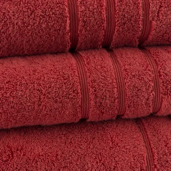 Cotton Towel with Zero Twist Yarn - Red Ochre alternate view